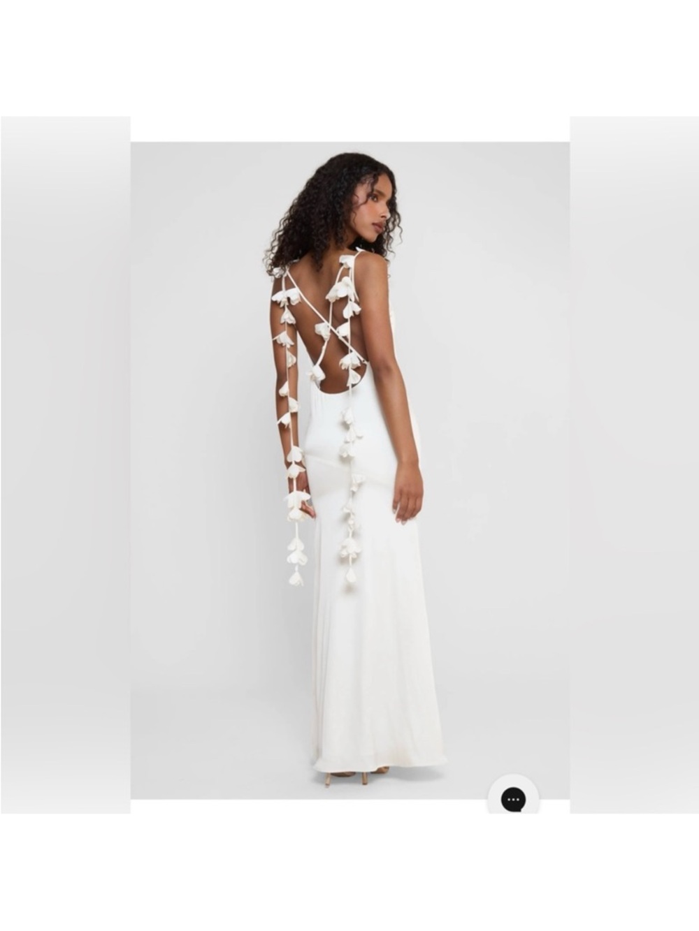 NWT bridal Leah Jardin White floral Maxi Dress